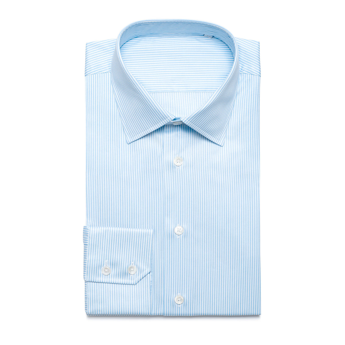Twill Business-Hemd babyblau/weiss gestreift