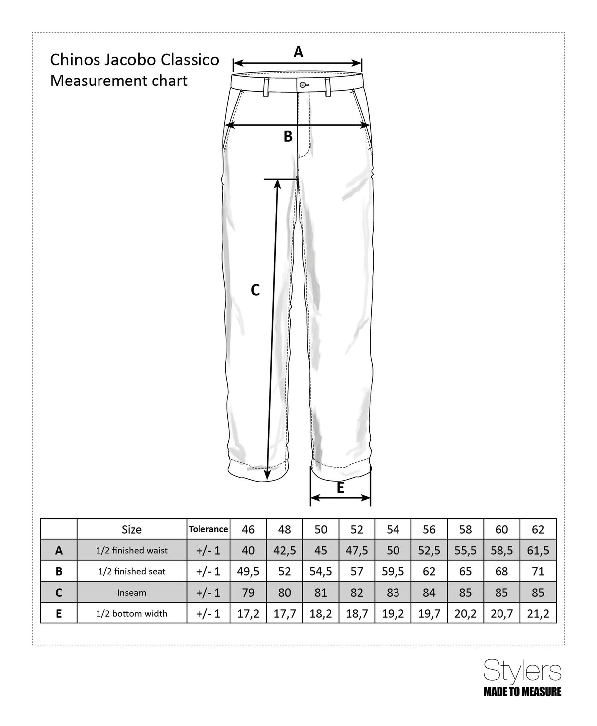 Chinos Stone Garment Dyed JACOBO Classico, Twill