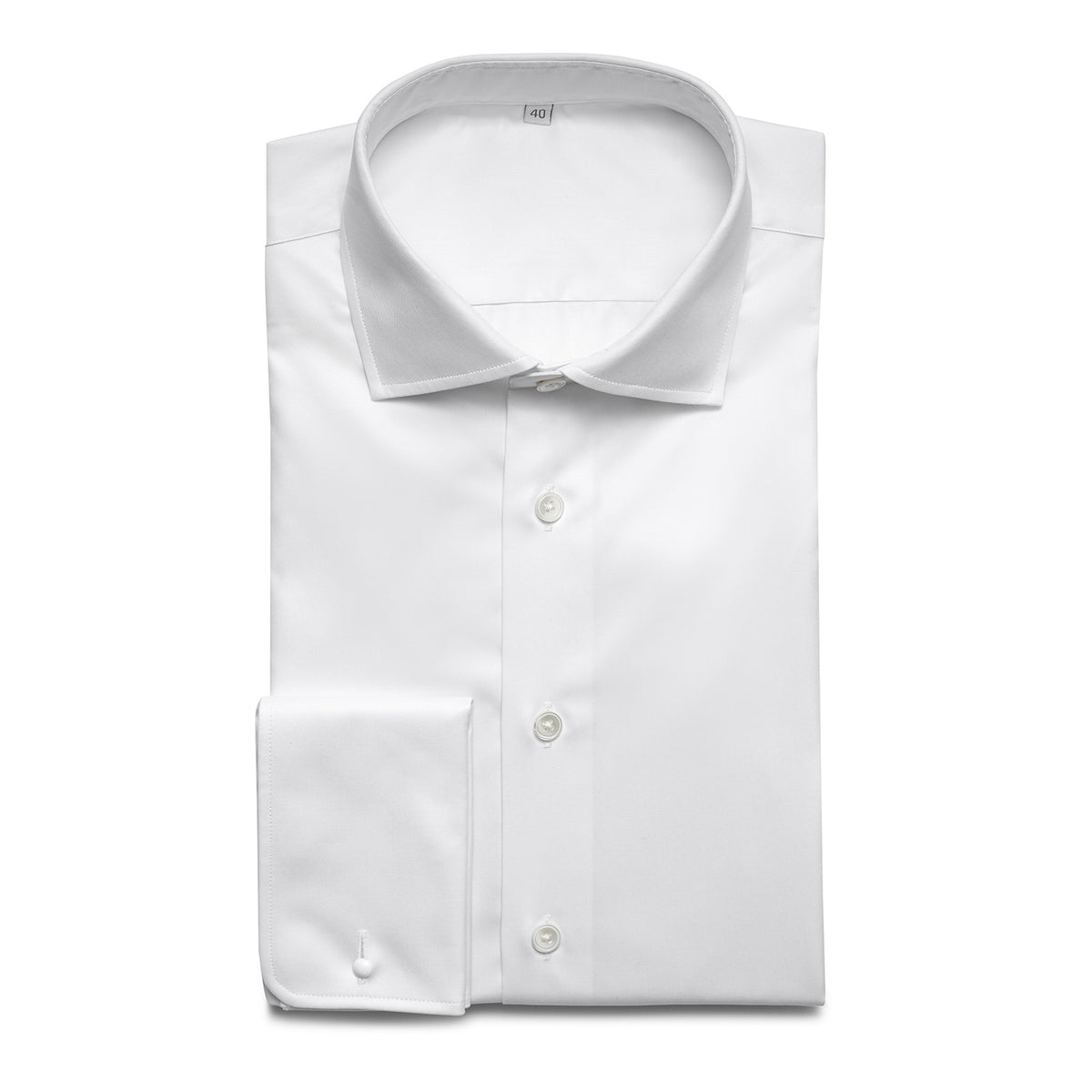 Weiss Twill Business Hemd, Umschlagmanschette